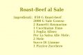 Roast-Beef al Sale